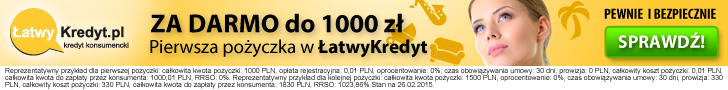 Łatwy kredyt - pierwsze 1000 pln za darmo
