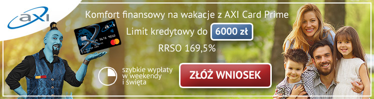 Karta Kredytowa AXI - skorzystaj z oferty!